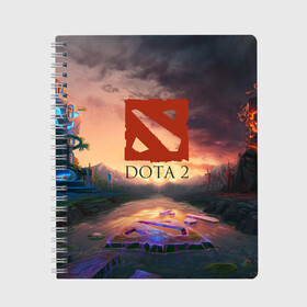 Тетрадь с принтом Dota 2 в Новосибирске, 100% бумага | 48 листов, плотность листов — 60 г/м2, плотность картонной обложки — 250 г/м2. Листы скреплены сбоку удобной пружинной спиралью. Уголки страниц и обложки скругленные. Цвет линий — светло-серый
 | counter strike | dota | dota 2 | game | logo