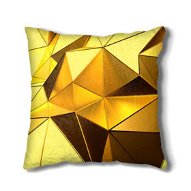 Подушка 3D с принтом Gold texture в Новосибирске, наволочка – 100% полиэстер, наполнитель – холлофайбер (легкий наполнитель, не вызывает аллергию). | состоит из подушки и наволочки. Наволочка на молнии, легко снимается для стирки | 