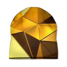 Шапка 3D с принтом Gold texture в Новосибирске, 100% полиэстер | универсальный размер, печать по всей поверхности изделия | 