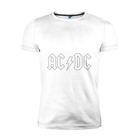 Мужская футболка премиум с принтом AC/DC в Новосибирске, 92% хлопок, 8% лайкра | приталенный силуэт, круглый вырез ворота, длина до линии бедра, короткий рукав | ac dc | acdc | high voltage | ангус | металл | рок | фсвс | эй си ди си | эйсидиси | янг