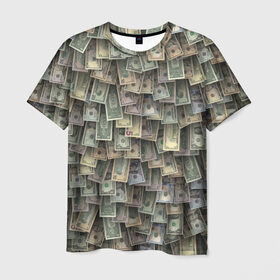 Мужская футболка 3D с принтом Доллары США в Новосибирске, 100% полиэфир | прямой крой, круглый вырез горловины, длина до линии бедер | dollar | forex | usa | банкноты | богатство | валюта | деньги | доллар | купюры | паттрен | трейдер | чешуя