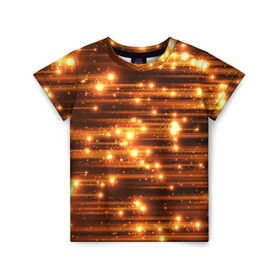 Детская футболка 3D с принтом Огоньки в Новосибирске, 100% гипоаллергенный полиэфир | прямой крой, круглый вырез горловины, длина до линии бедер, чуть спущенное плечо, ткань немного тянется | кометы | космос | метеорит | огоньки | свет | яркий