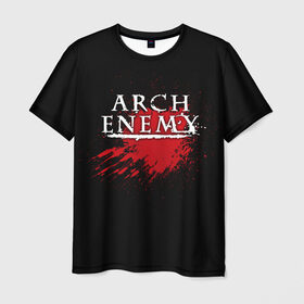 Мужская футболка 3D с принтом Arch Enemy в Новосибирске, 100% полиэфир | прямой крой, круглый вырез горловины, длина до линии бедер | Тематика изображения на принте: arch enemy | band | blood | metal | music | rock | атрибутика | группа | кровь | метал | музыка | рок