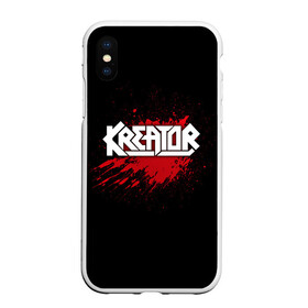 Чехол для iPhone XS Max матовый с принтом Kreator в Новосибирске, Силикон | Область печати: задняя сторона чехла, без боковых панелей | Тематика изображения на принте: band | blood | kreator | metal | music | rock | атрибутика | группа | кровь | метал | музыка | рок