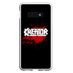 Чехол для Samsung S10E с принтом Kreator в Новосибирске, Силикон | Область печати: задняя сторона чехла, без боковых панелей | Тематика изображения на принте: band | blood | kreator | metal | music | rock | атрибутика | группа | кровь | метал | музыка | рок