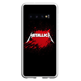 Чехол для Samsung Galaxy S10 с принтом Metallica в Новосибирске, Силикон | Область печати: задняя сторона чехла, без боковых панелей | Тематика изображения на принте: band | blood | metal | metallica | music | rock | атрибутика | группа | кровь | метал | музыка | рок