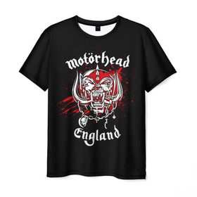 Мужская футболка 3D с принтом Motorhead в Новосибирске, 100% полиэфир | прямой крой, круглый вырез горловины, длина до линии бедер | Тематика изображения на принте: band | blood | metal | motorhead | music | rock | атрибутика | группа | кровь | метал | музыка | рок
