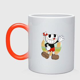 Кружка хамелеон с принтом Cuphead в Новосибирске, керамика | меняет цвет при нагревании, емкость 330 мл | Тематика изображения на принте: cuphead | капхед | капхэд