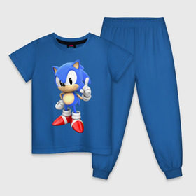 Детская пижама хлопок с принтом Classic Sonic в Новосибирске, 100% хлопок |  брюки и футболка прямого кроя, без карманов, на брюках мягкая резинка на поясе и по низу штанин
 | 16 бит | sega | sonic | классический соник