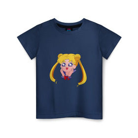 Детская футболка хлопок с принтом Sailor Moon в Новосибирске, 100% хлопок | круглый вырез горловины, полуприлегающий силуэт, длина до линии бедер | Тематика изображения на принте: sailor moon | sailormoon | сейлор мун | сейлормун