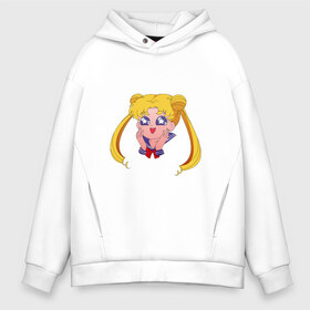 Мужское худи Oversize хлопок с принтом Sailor Moon в Новосибирске, френч-терри — 70% хлопок, 30% полиэстер. Мягкий теплый начес внутри —100% хлопок | боковые карманы, эластичные манжеты и нижняя кромка, капюшон на магнитной кнопке | sailor moon | sailormoon | сейлор мун | сейлормун