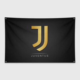 Флаг-баннер с принтом Juventus Gold Edition в Новосибирске, 100% полиэстер | размер 67 х 109 см, плотность ткани — 95 г/м2; по краям флага есть четыре люверса для крепления | champions | italy | jeep | juventus | league | италия | лига | чемпионов | ювентус