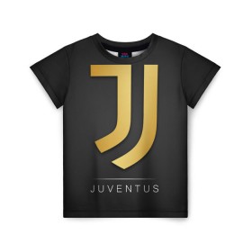 Детская футболка 3D с принтом Juventus Gold Edition в Новосибирске, 100% гипоаллергенный полиэфир | прямой крой, круглый вырез горловины, длина до линии бедер, чуть спущенное плечо, ткань немного тянется | Тематика изображения на принте: champions | italy | jeep | juventus | league | италия | лига | чемпионов | ювентус