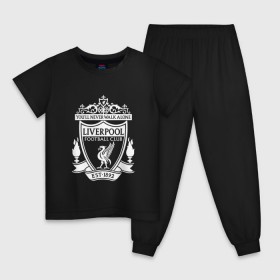 Детская пижама хлопок с принтом Liverpool FC в Новосибирске, 100% хлопок |  брюки и футболка прямого кроя, без карманов, на брюках мягкая резинка на поясе и по низу штанин
 | england | football | liverpool fc | logo | sport | англия | ливерпуль | лига | лого | спорт | фк | футбол | футбольный клуб | эмблема