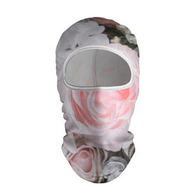 Балаклава 3D с принтом розы в Новосибирске, 100% полиэстер, ткань с особыми свойствами — Activecool | плотность 150–180 г/м2; хорошо тянется, но при этом сохраняет форму. Закрывает шею, вокруг отверстия для глаз кайма. Единый размер | букет | винтаж | зелень | листья | розовые розы | романтика | цветы