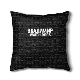 Подушка 3D с принтом Владимир Watch Dogs в Новосибирске, наволочка – 100% полиэстер, наполнитель – холлофайбер (легкий наполнитель, не вызывает аллергию). | состоит из подушки и наволочки. Наволочка на молнии, легко снимается для стирки | 