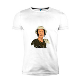 Мужская футболка премиум с принтом Kizaru в Новосибирске, 92% хлопок, 8% лайкра | приталенный силуэт, круглый вырез ворота, длина до линии бедра, короткий рукав | kizaru | yan kee | барселона | кизару | рэпер | ян кии