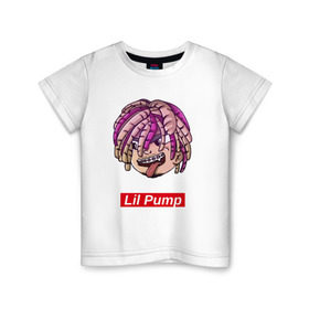 Детская футболка хлопок с принтом Lil Pump в Новосибирске, 100% хлопок | круглый вырез горловины, полуприлегающий силуэт, длина до линии бедер | face | gang | lil | pump | rap | качер | лил | маленький | насос | памп | репер | рэпер | рэппер | с дредами