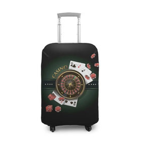 Чехол для чемодана 3D с принтом Покер Старс в Новосибирске, 86% полиэфир, 14% спандекс | двустороннее нанесение принта, прорези для ручек и колес | игра | казино | каре | карты | роял | сет | стрит | туз | удача | флеш | фул | хаус