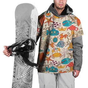 Накидка на куртку 3D с принтом Морские обитатели в Новосибирске, 100% полиэстер |  | кальмар | кит | краб | море | океан | рак | река | рыба | улитка