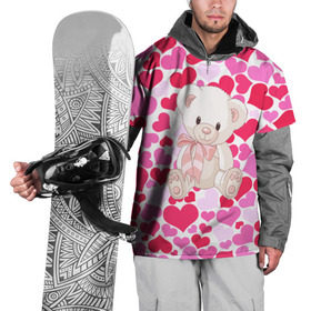 Накидка на куртку 3D с принтом Белый Мишка в Новосибирске, 100% полиэстер |  | 14 февраля | bear | love | teddy | абстракция | арт | девушкам | день всех влюбленных | день святого валентина | животные | медведь | милые | мишка | сердечки | тедди