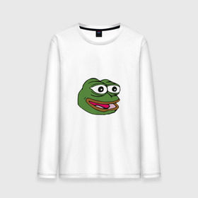 Мужской лонгслив хлопок с принтом Pepe frog в Новосибирске, 100% хлопок |  | Тематика изображения на принте: meme pepe мем прикол лягушка