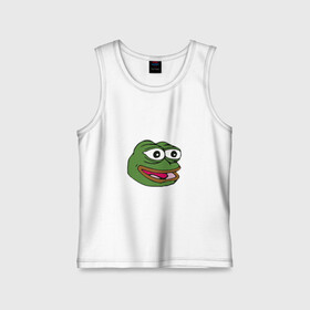 Детская майка хлопок с принтом Pepe frog в Новосибирске,  |  | meme pepe мем прикол лягушка