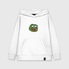 Детская толстовка хлопок с принтом Pepe frog в Новосибирске, 100% хлопок | Круглый горловой вырез, эластичные манжеты, пояс, капюшен | meme pepe мем прикол лягушка