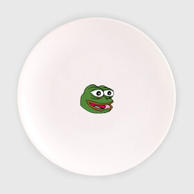 Тарелка 3D с принтом Pepe frog в Новосибирске, фарфор | диаметр - 210 мм
диаметр для нанесения принта - 120 мм | Тематика изображения на принте: meme pepe мем прикол лягушка