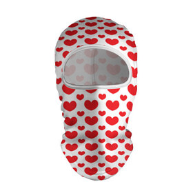 Балаклава 3D с принтом Красные сердечки в Новосибирске, 100% полиэстер, ткань с особыми свойствами — Activecool | плотность 150–180 г/м2; хорошо тянется, но при этом сохраняет форму. Закрывает шею, вокруг отверстия для глаз кайма. Единый размер | 