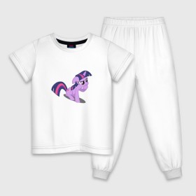Детская пижама хлопок с принтом My little pony Твайлайт Спаркл в Новосибирске, 100% хлопок |  брюки и футболка прямого кроя, без карманов, на брюках мягкая резинка на поясе и по низу штанин
 | my little pony | твайлайт спаркл