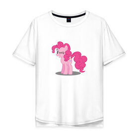 Мужская футболка хлопок Oversize с принтом My little pony Пинки Пай в Новосибирске, 100% хлопок | свободный крой, круглый ворот, “спинка” длиннее передней части | my little pony | пинки пай