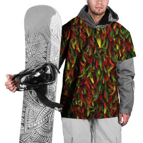 Накидка на куртку 3D с принтом Перчики в Новосибирске, 100% полиэстер |  | веган | вегетарианец | еда | красный | овощи | острый | паттерн | перец | перчик | приправа | пряности | стручки | стручковый | стручок | урожай | чили