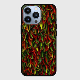 Чехол для iPhone 13 Pro с принтом Перчики в Новосибирске,  |  | Тематика изображения на принте: веган | вегетарианец | еда | красный | овощи | острый | паттерн | перец | перчик | приправа | пряности | стручки | стручковый | стручок | урожай | чили