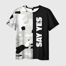 Мужская футболка 3D с принтом Military Say Yes в Новосибирске, 100% полиэфир | прямой крой, круглый вырез горловины, длина до линии бедер | военный | камуфляж | мода | стиль | тренд | черный