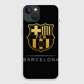 Чехол для iPhone 13 с принтом Barcelona Gold Edition в Новосибирске,  |  | barcelona | champions | gold | league | spain | style | барселона | испания | лига | чемпионов