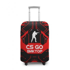 Чехол для чемодана 3D с принтом Counter Strike-Виктор в Новосибирске, 86% полиэфир, 14% спандекс | двустороннее нанесение принта, прорези для ручек и колес | 