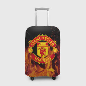 Чехол для чемодана 3D с принтом FC Manchester United в Новосибирске, 86% полиэфир, 14% спандекс | двустороннее нанесение принта, прорези для ручек и колес | fc manchester united | manchester | манчестер юнайтед | футбол