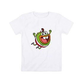 Детская футболка хлопок с принтом Быдыщ в Новосибирске, 100% хлопок | круглый вырез горловины, полуприлегающий силуэт, длина до линии бедер | breadwinners | buhdeuce | swaysway | быдыщ | хлебоутки | шлеп шлеп