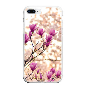 Чехол для iPhone 7Plus/8 Plus матовый с принтом Сакура в Новосибирске, Силикон | Область печати: задняя сторона чехла, без боковых панелей | деревья | красота | небо | природа | сакура | цветение | цветы | япония