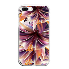 Чехол для iPhone 7Plus/8 Plus матовый с принтом Необычный цветок в Новосибирске, Силикон | Область печати: задняя сторона чехла, без боковых панелей | flower | букет | краски | орхидеи | природа | текстуры | тропики | тропический | цветочки | цветы