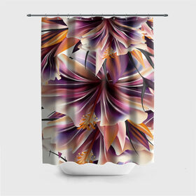 Штора 3D для ванной с принтом Необычный цветок в Новосибирске, 100% полиэстер | плотность материала — 100 г/м2. Стандартный размер — 146 см х 180 см. По верхнему краю — пластиковые люверсы для креплений. В комплекте 10 пластиковых колец | flower | букет | краски | орхидеи | природа | текстуры | тропики | тропический | цветочки | цветы