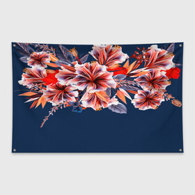 Флаг-баннер с принтом Цветочная мода в Новосибирске, 100% полиэстер | размер 67 х 109 см, плотность ткани — 95 г/м2; по краям флага есть четыре люверса для крепления | flower | букет | краски | орхидеи | природа | текстуры | тропики | тропический | цветочки | цветы