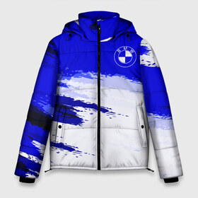 Мужская зимняя куртка 3D с принтом bmw sport original blue в Новосибирске, верх — 100% полиэстер; подкладка — 100% полиэстер; утеплитель — 100% полиэстер | длина ниже бедра, свободный силуэт Оверсайз. Есть воротник-стойка, отстегивающийся капюшон и ветрозащитная планка. 

Боковые карманы с листочкой на кнопках и внутренний карман на молнии. | auto | automobile | bmw | car | machine | motor | motor car | sport car | автомашина | бмв | легковой автомобиль | спортивный автомобиль | тачка