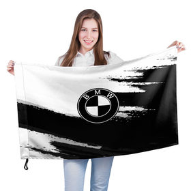 Флаг 3D с принтом bmw black collection 2018 в Новосибирске, 100% полиэстер | плотность ткани — 95 г/м2, размер — 67 х 109 см. Принт наносится с одной стороны | auto | automobile | bmw | car | автомобиль | бмв
