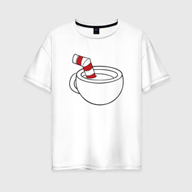 Женская футболка хлопок Oversize с принтом Red Cuphead в Новосибирске, 100% хлопок | свободный крой, круглый ворот, спущенный рукав, длина до линии бедер
 | Тематика изображения на принте: cuphead