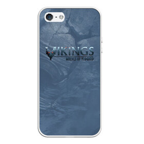 Чехол для iPhone 5/5S матовый с принтом Vikings в Новосибирске, Силикон | Область печати: задняя сторона чехла, без боковых панелей | midgard | viking | wolves | викинги | воин | волк | игра