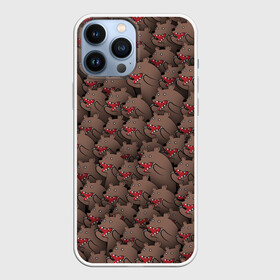 Чехол для iPhone 13 Pro Max с принтом Медведи мемы в Новосибирске,  |  | из кустов | комикс | коричневый | медведь | мем | мишки | паттерн | толпа
