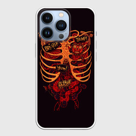 Чехол для iPhone 13 Pro с принтом Человеческий скелет в Новосибирске,  |  | Тематика изображения на принте: 3d скелет | кости | легкие | органы | ребра | сердце | скелет | человек