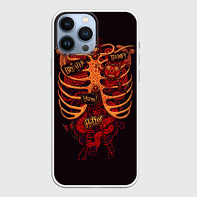 Чехол для iPhone 13 Pro Max с принтом Человеческий скелет в Новосибирске,  |  | Тематика изображения на принте: 3d скелет | кости | легкие | органы | ребра | сердце | скелет | человек